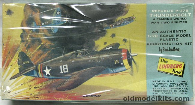 Lindberg 1/72 Republic P-47B Thunderbolt, 483-75 plastic model kit